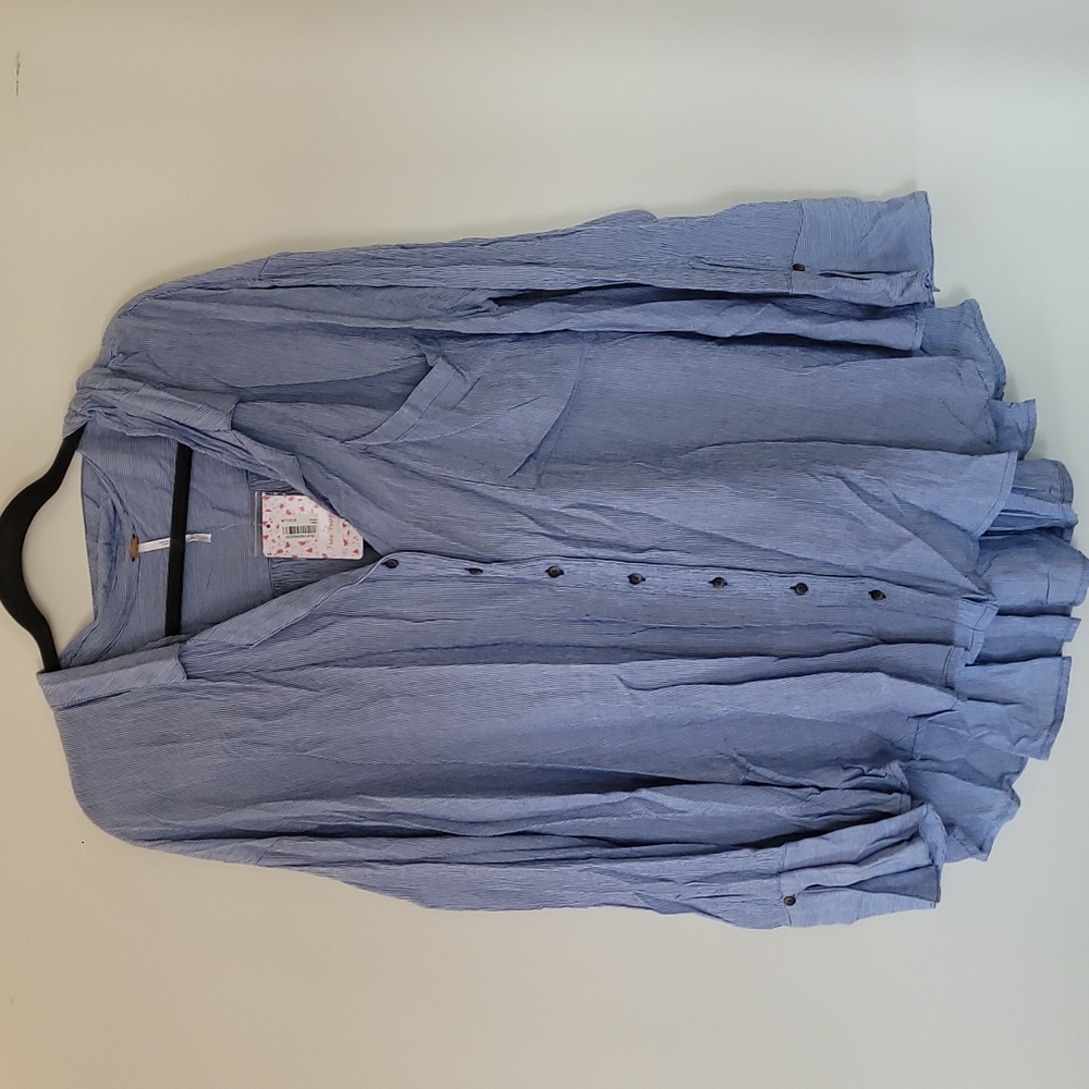 ***SOLD NWT - Free People - Boho Striped Oversized Button Down, L-XL